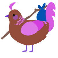 A russet and orchid chicken with a neck-band pattern