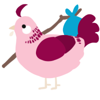 A rose and maroon chicken with a neck-band pattern