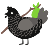 Dunwich, a black and grey chicken with a lace pattern