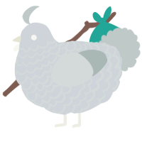 A mist and silver chicken with a lace pattern