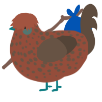 A russet and bark chicken with a speckle pattern