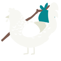 Skin Ticket, a white chicken with a half-lace pattern