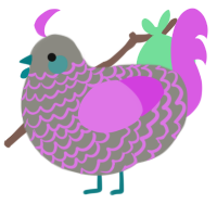 A ash and orchid chicken with a lace pattern