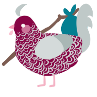 Raspberry Cheesecake, a maroon and silver chicken with a double-lace pattern