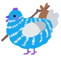 A sky and mist chicken with a bar pattern
