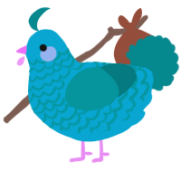 A cerulean and teal chicken with a lace pattern