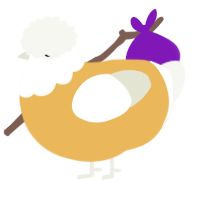 A honey and white chicken with a head pattern