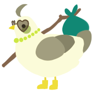A white and ash chicken