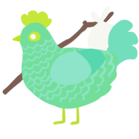 A spring and mint chicken with a lace pattern
