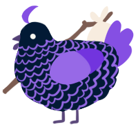 A tumblr and blurple chicken with a lace pattern