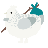 Helium, a white and silver chicken with a half-lace pattern