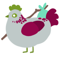 A silver and maroon chicken with a neck-speckle pattern