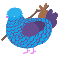 A sky and overcast chicken with a lace pattern