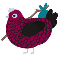 A maroon and sable chicken with a lace pattern