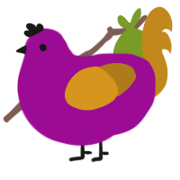 A plum and ochre chicken