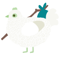 Clover, a white chicken with a double-lace pattern