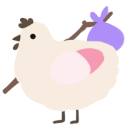 A cream and rose chicken