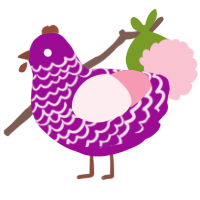 A plum and rose chicken with a lace pattern