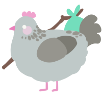 A silver and ash chicken with a neck-speckle pattern