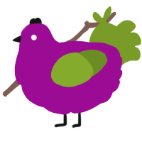 A plum and chartreuse chicken
