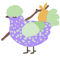(unnamed), a lilac and gluppy chicken with a speckle pattern