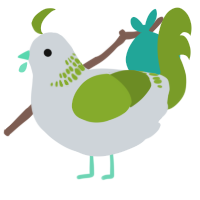 A mist and chartreuse chicken with a neck-band pattern