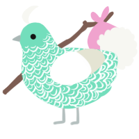 Toothpaste baby, a mint and white chicken with a double-lace pattern