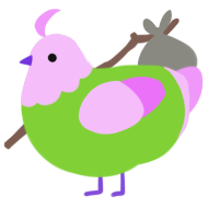 A grass and lavender chicken with a head pattern