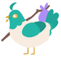 A cream and turquoise chicken with a head pattern