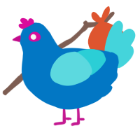 (unnamed), a sapphire and aqua chicken