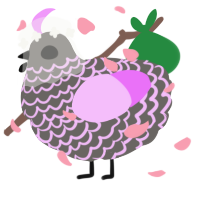 A grey and lavender chicken with a lace pattern
