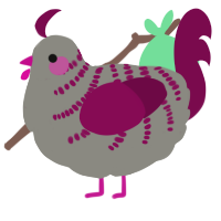 A ash and wine chicken with a half-bar pattern
