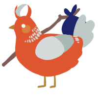 A vermilion and silver chicken with a neck-band pattern