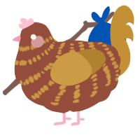 A russet and gold chicken with a bar pattern