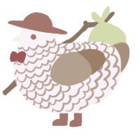 A lavender and brown chicken with a lace pattern