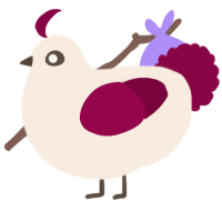 A cream and maroon chicken