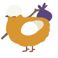 A orange and white chicken
