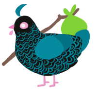 Faëthe, a black and sea chicken with a double-lace pattern