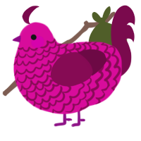 A fuchsia and wine chicken with a lace pattern