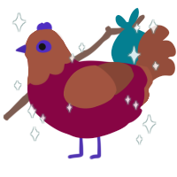 Happy Holidays, a maroon and russet chicken with a head pattern
