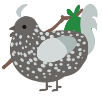 Greylist, a grey and silver chicken with a speckle pattern