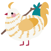 A white and honey chicken with a bar pattern