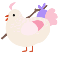 A cream and rose chicken with a half-lace pattern