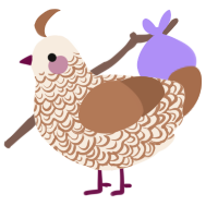 A cream and brown chicken with a double-lace pattern