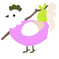 Pastel Milkshake, a lavender and cream chicken with a head pattern