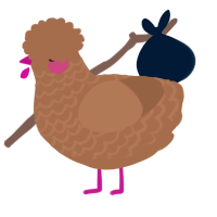 A brown chicken with a lace pattern