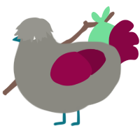 A ash and maroon chicken
