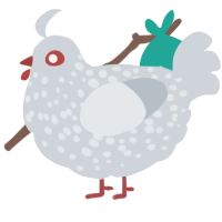A mist chicken with a speckle pattern