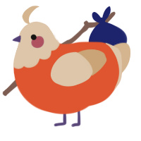 A vermilion and beige chicken with a head pattern