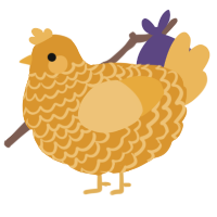 A orange and honey chicken with a lace pattern